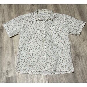 Vintage Bobbie Brooks Birdhouse Short‎ Sleeve Button Up Blouse Shirt Sz Large